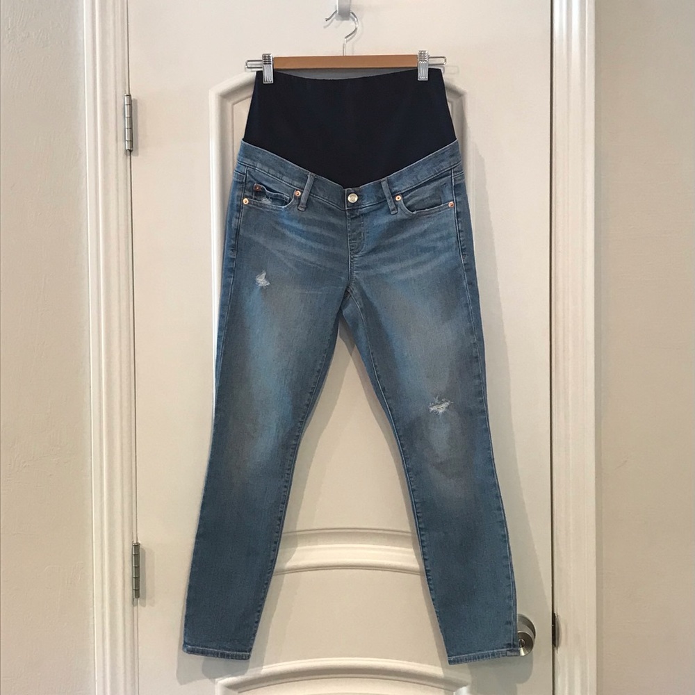 GAP Maternity Full Panel Destructed True Skinny Jeans